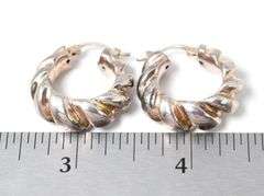 Twist Hoop Earrings in Sterling Silver 7.3grams