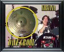 Dave Grohl Nirvana Foo Fighters Autographed Zildjian Cymbal Display ACOA
