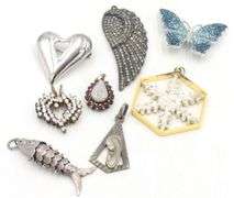 Group lot of vintage 925 sterling silver pendants