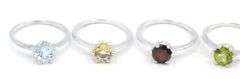Group lot of 5 sterling silver multi color rings