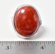 Gorgeous Large Red Stone Ring in Sterling Silver 8.7grams Size 9