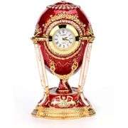 Hand-Painted Rhinestone Trinket Box with Clock