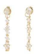 New 1.05ctw Diamond Station Dangle Chain Earrings in 18K