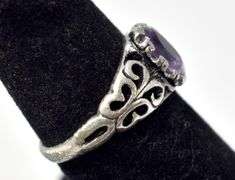 Cute Purple Stone Ring in Sterling Silver 3grams Size 6