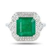 PLATINUM EMERALD AND DIAMOND RING 5.08 C.T.W.