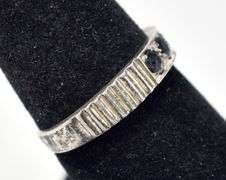 Three Stone Band Ring in Sterling Silver 2.9grams Size 6 3/4