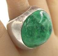925 Sterling silver green stone ring