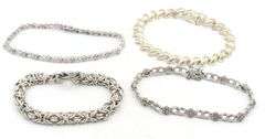 Group lot of 4 Vintage 925 sterling silver bracelets