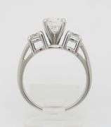 GIA Certified 2.11CTW Three Stone Diamond Ring in White Gold