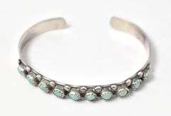 Turquoise Gemstone Cuff Bracelet in Sterling Silver