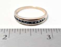 Thin Band Small Stone Ring in Sterling Silver 3.3grams Size 9 3/4