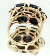 14kt Yellow gold oval black onyx cluster ring