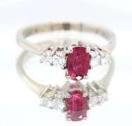 14kt White Gold Ruby and Diamond Cocktail Ring