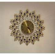24-Inch Gold Peacock Wall Clock