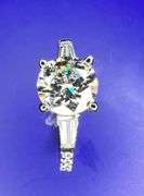 Stunning 14 Kt White Gold Plate 2.25 Ct VVs1 White E-F Fire Moissanite Ring