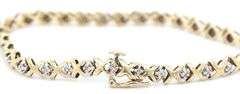 10kt Yellow gold diamond X link bracelet