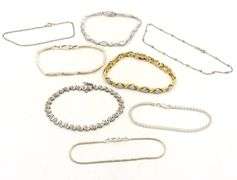 Group lot of 8 Vintage 925 sterling silver bracelets