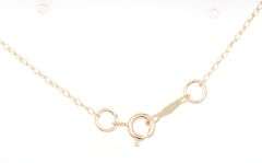 14kt Yellow gold round sapphire and diamond halo pendant on chain