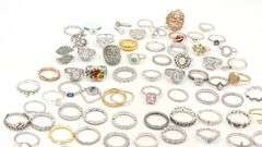 Big group lot of 925 sterling silver rings