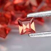 Premium color! 6.65ct princess cut Garnet set!