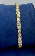 10K Yellow Gold Round Brilliant Cut Lab Diamond Bracelet