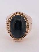 MEN'S 14K YELLOW GOLD ONYX RING