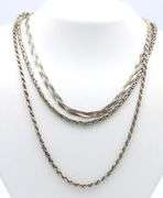 Group lot of 3 Vintage 925 sterling silver necklaces