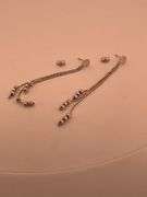 14K WHITE GOLD DANGLING EARRINGS