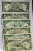 4 Different Series $5 US Notes