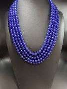 Stunning Large 1177 Cttw Natural 4 Strand Blue Sapphire Necklace