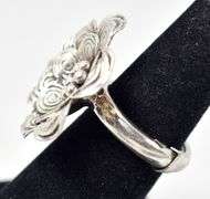 Large Sculpted Flower Ring in Sterling Silver 10.4grams Size 5 3/4