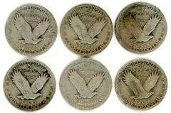 Run of 6 Different Standing Liberty Quarters: 1925-1930