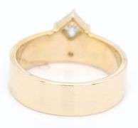14kt Yellow gold princess cut and round Moissanite wide band