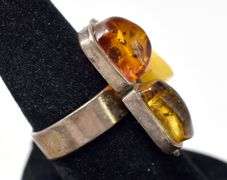 Unique Multi-Colored Stone Ring in Sterling Silver 8.7grams Size 8.5