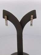 brand new 14k white and yellow diamond drop earrings