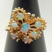 14kt Yellow Gold Opal Butterfly Ring