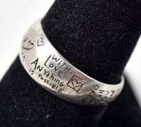 Scripture Font Love Ring in Sterling Silver 2.9grams Size 8.5