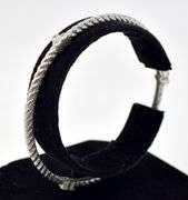 Solid Bangle with Small Gemstones in Sterling Silver 14grams