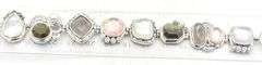 Vintage 925 sterling silver multi color crystal bracelet