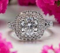 Sparkling 3.15 Ct 14 Kt White Gold Plated Engagement Ring