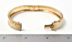 Vermeil Hinged Bangle Bracelet in Sterling Silver. 18.3 grams.