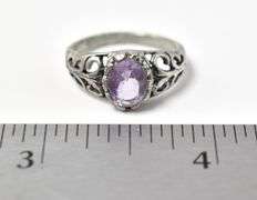 Cute Purple Stone Ring in Sterling Silver 3grams Size 6