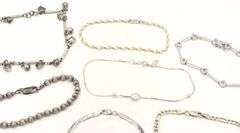 Group lot of 9 Vintage 925 sterling silver bracelets