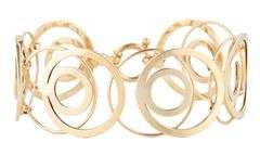 Polished Multi Circle Geometric Link Bracelet in 14K