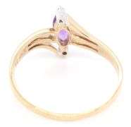 10kt Yellow gold marquise amethyst ring