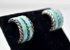 Turquoise Gemstone Earrings in Sterling Silver