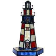 Lighthouse Tiffany-Style Stained Glass Lamp