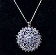 Purple Stone Cluster Necklace in Sterling Silver 9grams 18inch