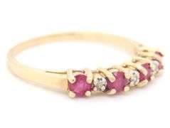 14kt Yellow gold Ruby and diamond band