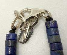Hand made European gem stone silver braclet. Size 7"